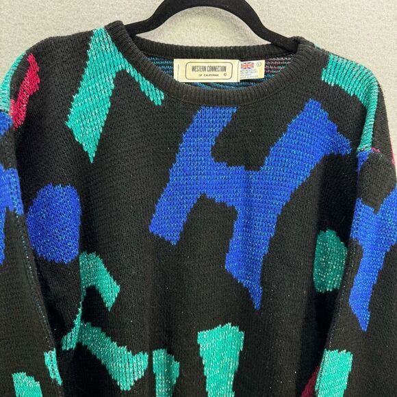 Vintage Western Connection Womens Made in Britain Geometric Print Sweater Large - Picture 3 of 7